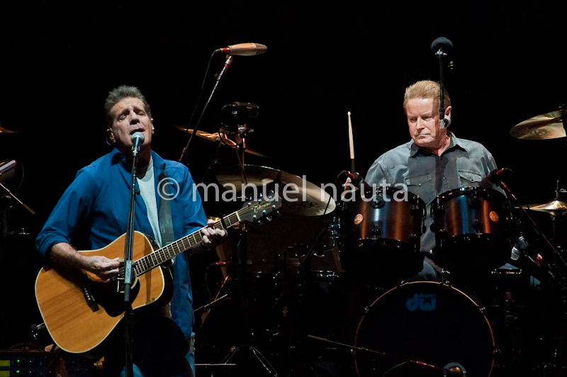 Glenn Frey (L) and Don Henley with the Eagles perform in concert on the "History Of The Eagles" tour at the Toyota Center on February 21, 2014 in Houston, Texas - USA