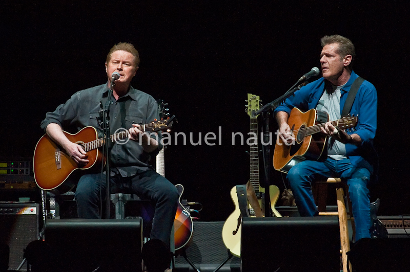 Don Henley (L) and Glenn Frey with the Eagles perform in concert on the "History Of The Eagles" tour at the Toyota Center on February 21, 2014 in Houston, Texas - USA