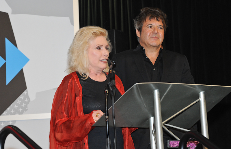 Debbie Harry "Blondie" (L) with Clem Burke (R) introduce Kathy Valentine from the Go-Go's who will be receiving the Hall Of Fame Award at the Austin Music Awards during SXSW on March 12, 2014 in Austin, Texas - USA.