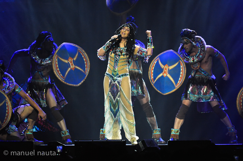 Cher performs onstage during her "Dressed To Kill" tour at the Toyota Center on March 24, 2014 in Houston, Texas. © Manuel Nauta
