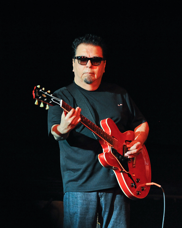 Cesar Rosas of Los Lobos performs with the band in concert at the Aztec Theater on April 13, 2014 in San Antonio, Texas - USA.