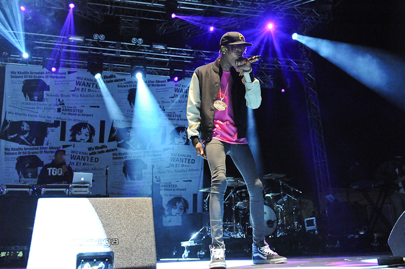 Cameron Jibril Thomaz aka Wiz Khalifa performs in concert during Day 3 of FunFunFun Fest at Auditorium Shores on November 9, 2014 in Austin, Texas. Photo © Manuel Nauta