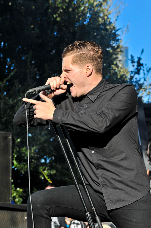 George Clarke of Deafheaven performs in concert during Day 3 of FunFunFun Fest at Auditorium Shores on November 9, 2014 in Austin, Texas. Photo © Manuel Nauta