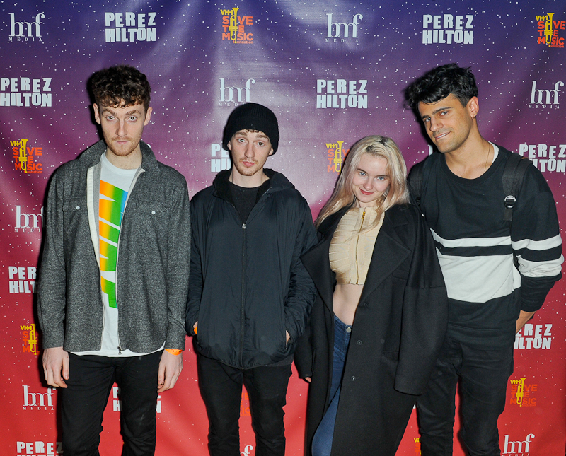 Jack Patterson, Luke Patterson, Grace Chatto and Milan Neil Amin-Smith of Clean Bandit pose backstage during Perez Hilton's One Night in Austin at Austin Music Hall on March 21, 2015 in Austin, Texas / Photo © Manuel Nauta