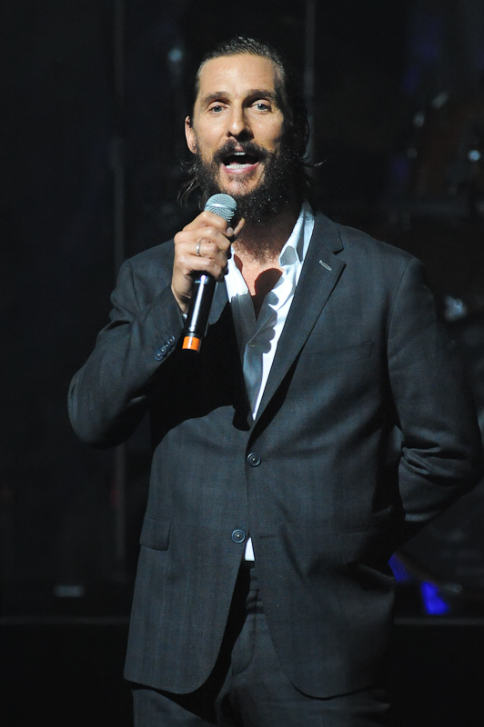 Matthew McConaughey speaks during the Mack, Jack & McConaughey charity gala at ACL Live on April 16, 2015 in Austin, Texas. Photo © Manuel Nauta