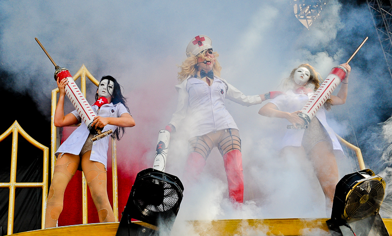 Maria Brink of In This Moment  performs onstage during River City Rockfest at the AT&T Center on May 24, 2015 in San Antonio, Texas. Photo © Manuel Nauta