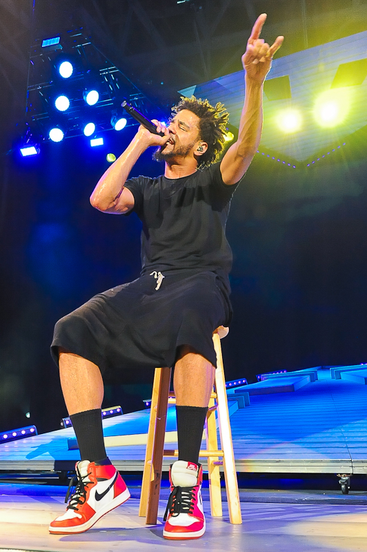 J. Cole performs in concert at the Austin360 Amphitheater on August 22, 2015 in Austin, Texas. Photo © Manuel Nauta