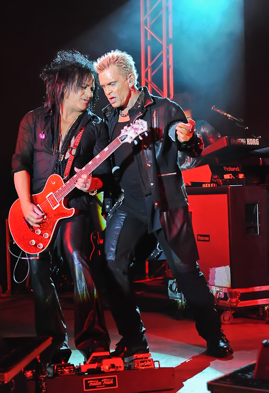 Steve Stevens (L) and  Billy Idol perform in concert at Stubb's on October 1, 2015 in Austin, Texas. Photo © Manuel Nauta
