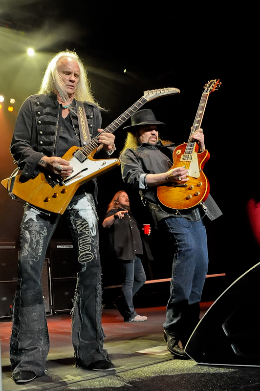 Rickey Medlocke (L) and Gary Rossington of Lynyrd Skynyrd perform in concert at Cedar Park Center on January 28, 2016 in Austin, Texas. Photo © Manuel Nauta