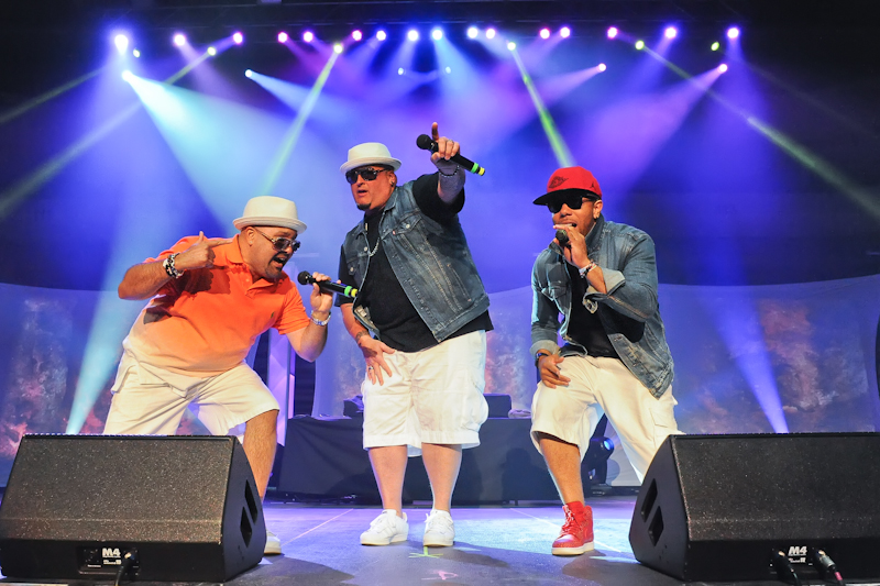 Mark Calderon, Bryan Abrams, and Adam Emil of Color Me Badd perform onstage as part of '(Baby Got) Back to the 90's ' at the HEB Center on July 22, 2016 in Cedar Park, Texas. Photo © Manuel Nauta