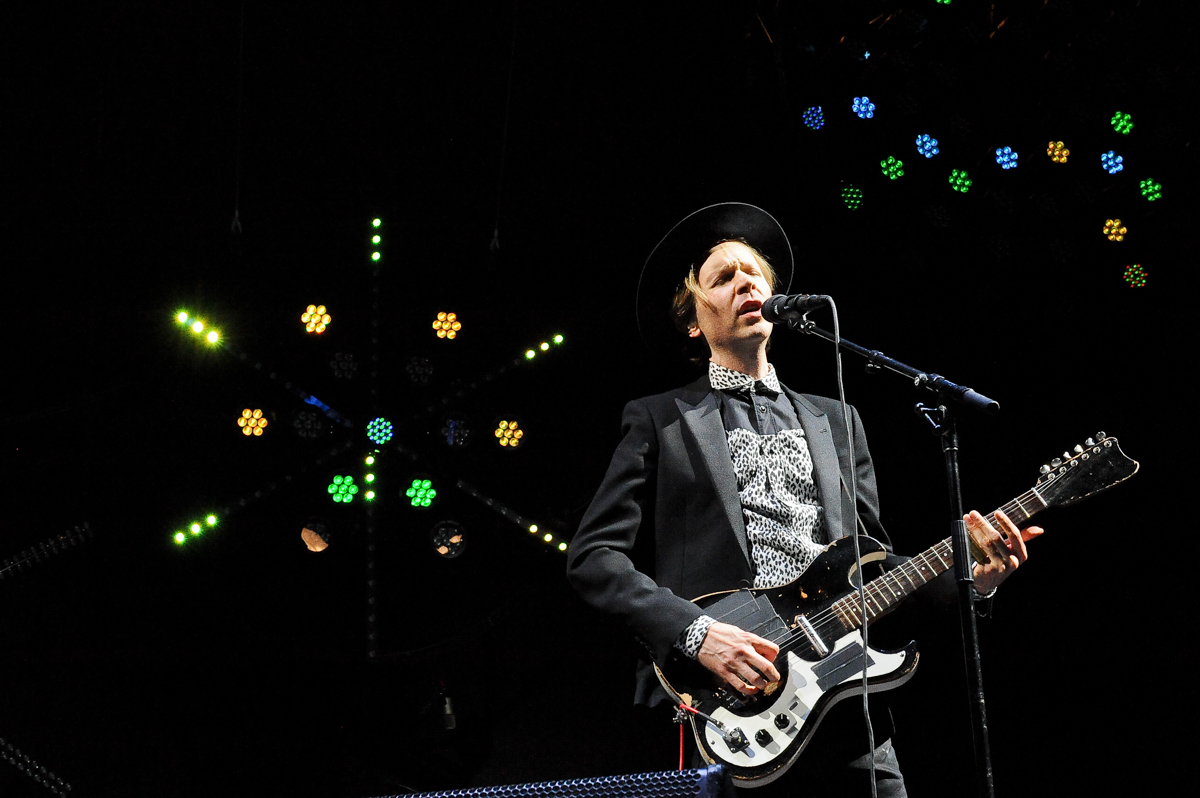 Musician Beck performs onstage during day 1 of the Life Is Beautiful Festival on October 26, 2013 in Las Vegas, Nevada. Photo © Manuel Nauta