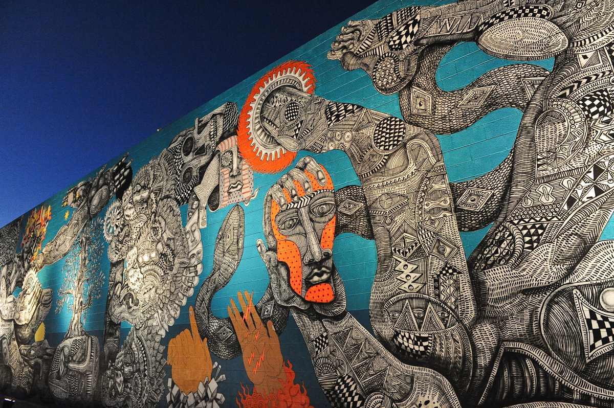 A mural by artist Zio Ziegler at Life Is Beautiful Festival on October 26, 2013 in Las Vegas, Nevada. Photo © Manuel Nauta