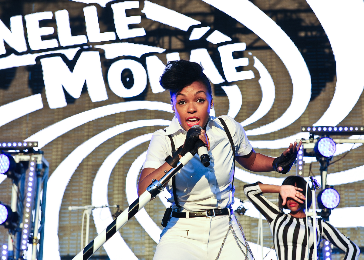 Recording artist Janelle Monae performs during the Life is Beautiful festival on October 27, 2013 in Las Vegas, Nevada. Photo © Manuel Nauta 