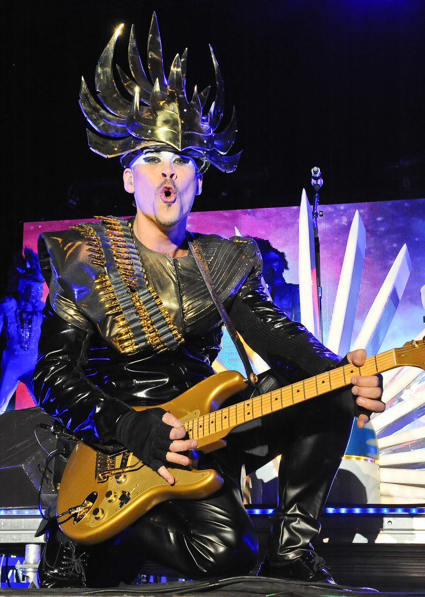 Recording artist Luke Steele of Empire of the Sun performs during the Life is Beautiful festival on October 27, 2013 in Las Vegas, Nevada. Photo © Manuel Nauta 