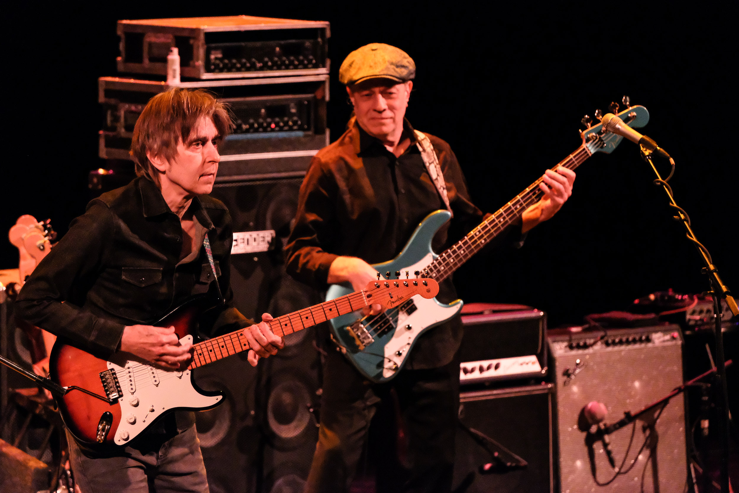 Eric Johnson (L) and Roscoe Beck (R) perform in concert on the 2020 tour Classics: Present and Past at The Aztec Theatre on January 30, 2020 in San Antonio, Texas. Photo © Manuel Nauta