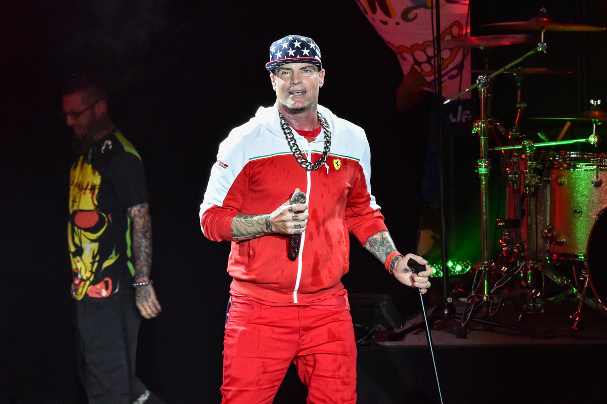 SAN ANTONIO, TEXAS - JULY 10: Rapper, actor and television host Robert Matthew Van Winkle, known by his stage name as Vanilla Ice performs in concert during the SeaWorld Electric Ocean Concert Series at the Nautilus Amphitheater on July 10, 2021 in San Antonio, Texas. Photo © Manuel Nauta